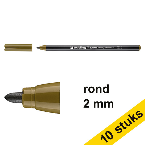 Edding Aanbieding: 10x Edding 1300 viltstift  olijfbruin (2 mm rond)  239611 - 1