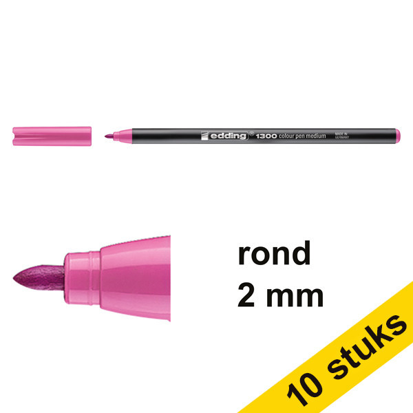 Edding Aanbieding: 10x Edding 1300 viltstift roze (2 mm rond)  239639 - 1