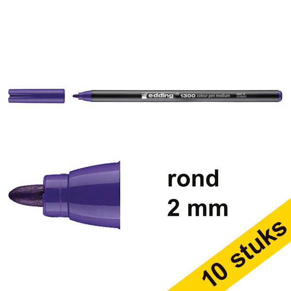 Edding Aanbieding: 10x Edding 1300 viltstift violet (2 mm rond)  239644 - 1