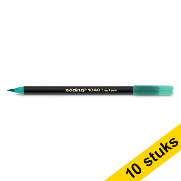 Edding Aanbieding: 10x Edding 1340 brushpen groen  239652 - 1