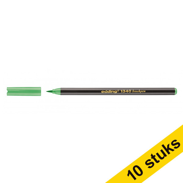 Edding Aanbieding: 10x Edding 1340 brushpen lichtgroen  239655 - 1