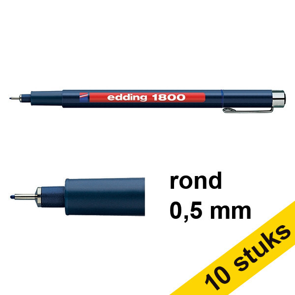 Edding Aanbieding: 10x Edding 1800 profipen blauw (0,5 mm)  239729 - 1