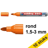 Aanbieding: 10x Edding 250 whiteboard marker oranje (1,5 - 3 mm rond)