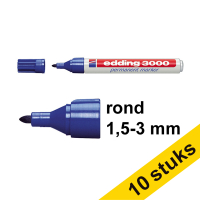 Aanbieding: 10x Edding 3000 permanent marker blauw (1,5 - 3 mm rond)