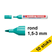 Aanbieding: 10x Edding 3000 permanent marker turquoise (1,5 - 3 mm rond)