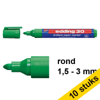 Aanbieding: 10x Edding 30 brilliant paper marker groen (1,5 - 3 mm rond)