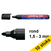 Aanbieding: 10x Edding 30 brilliant paper marker zwart (1,5 - 3 mm rond)