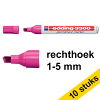 Edding Aanbieding: 10x Edding 3300 permanent marker roze (1 - 5 mm beitel)  239761