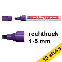 Edding Aanbieding: 10x Edding 3300 permanent marker violet (1 - 5 mm beitel)  239763