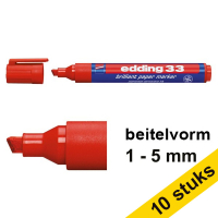 Aanbieding: 10x Edding 33 brilliant paper marker rood (1 - 5 mm beitel)