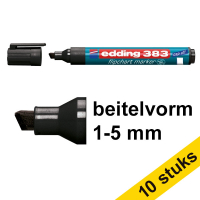 Aanbieding: 10x Edding 383 flipchart marker zwart (1 - 5 mm beitel)