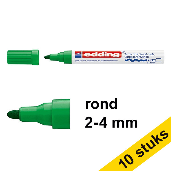 Edding Aanbieding: 10x Edding 4000 matlakmarker groen (2 - 4 mm rond)  239781 - 1