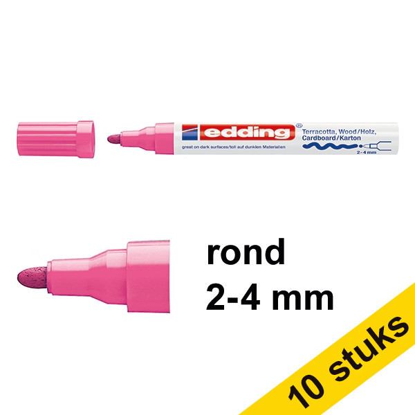 Edding Aanbieding: 10x Edding 4000 matlakmarker roze (2 - 4 mm rond)  239784 - 1