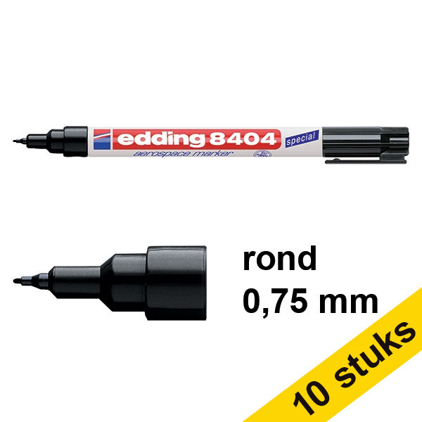 Edding Aanbieding: 10x Edding 8404 aerospace marker zwart (0,75 mm rond)  239920 - 1