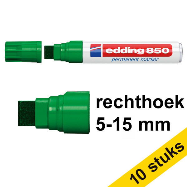 Edding Aanbieding: 10x Edding 850 permanent marker groen (5 - 15 mm beitel)  239923 - 1