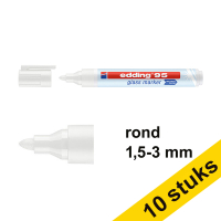 Aanbieding: 10x Edding 95 glasmarker wit (1,5 - 3 mm rond)