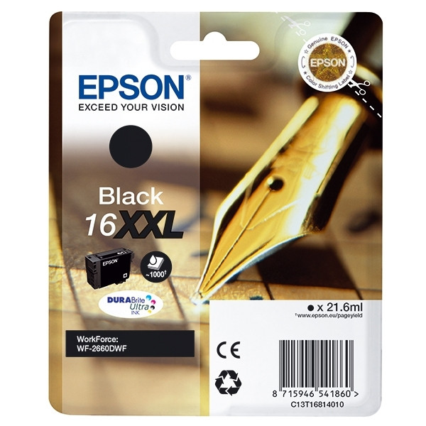 Epson 16XXL (T1681) inktcartridge zwart extra hoge capaciteit (origineel) C13T16814010 C13T16814012 026670 - 1