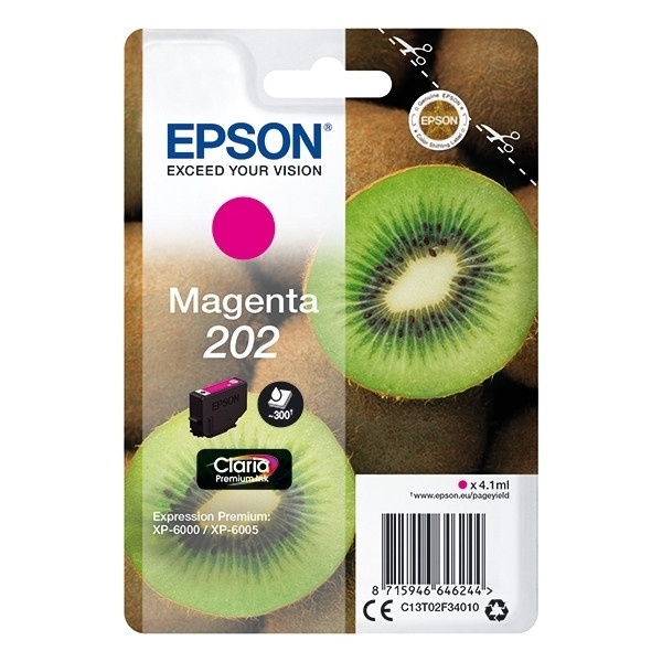 Epson 202 (T02F3) inktcartridge magenta (origineel) C13T02F34010 903478 - 1