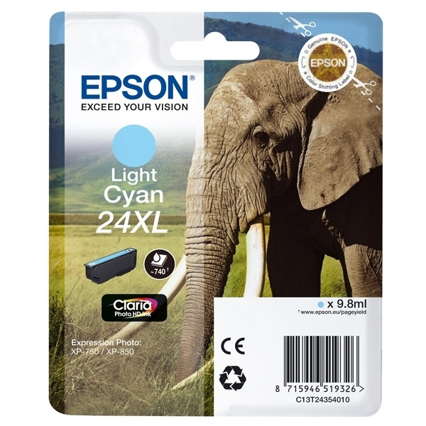 Epson 24XL (T2435) inktcartridge licht cyaan hoge capaciteit (origineel) C13T24354010 C13T24354012 900784 - 1