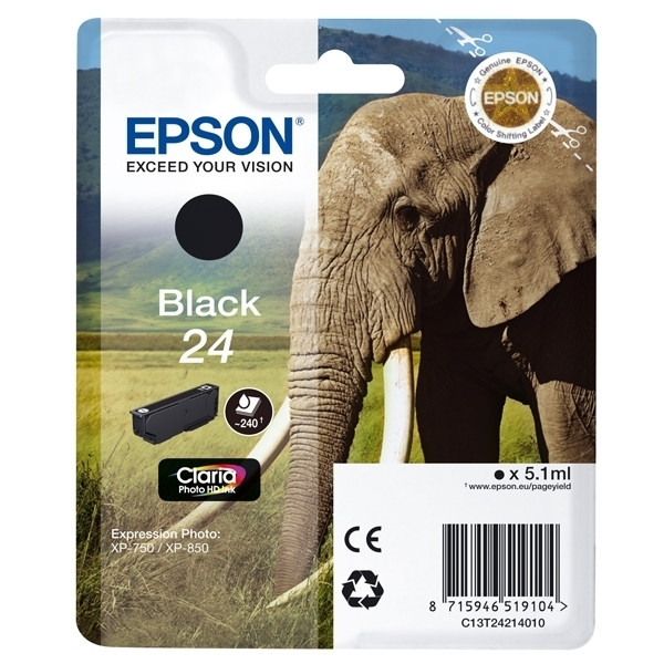 Epson 24 (T2421) inktcartridge zwart (origineel) C13T24214010 C13T24214012 900774 - 1