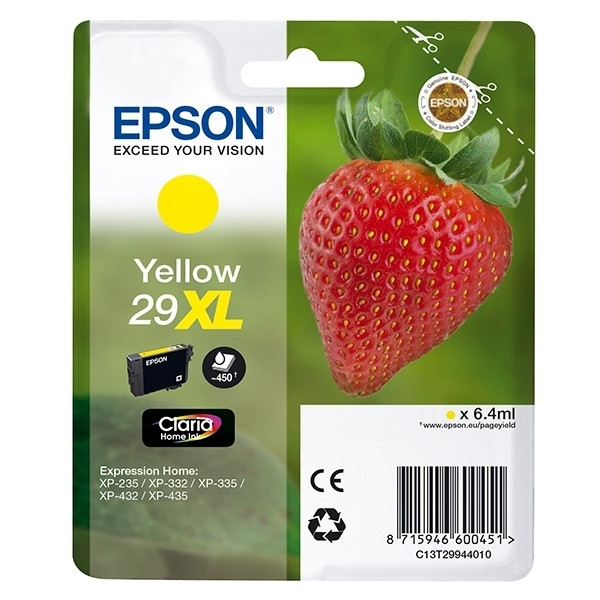 Epson 29XL (T2994) inktcartridge geel hoge capaciteit (origineel) C13T29944010 C13T29944012 C13T29944022 026842 - 1