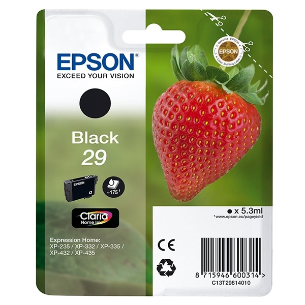 Epson 29 (T2981) inktcartridge zwart (origineel) C13T29814010 C13T29814012 900766 - 1