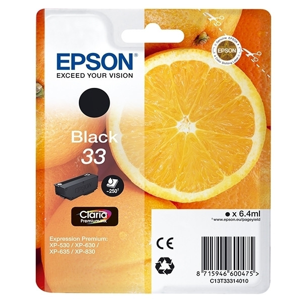 Epson 33 (T3331) inktcartridge zwart (origineel) C13T33314010 C13T33314012 026848 - 1