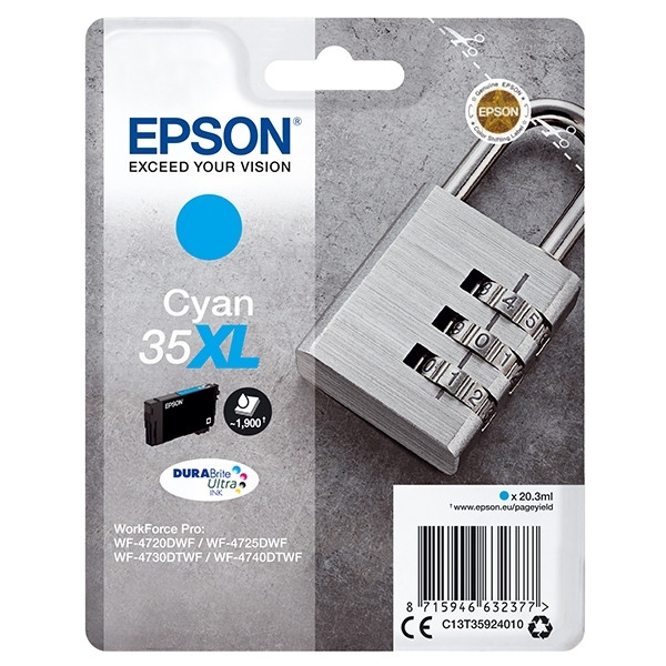 Epson 35XL (T3592) inktcartridge cyaan hoge capaciteit (origineel) C13T35924010 903357 - 1