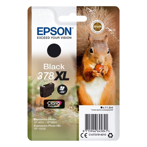 Epson 378XL (T3791) inktcartridge zwart hoge capaciteit (origineel) C13T37914010 903369 - 1