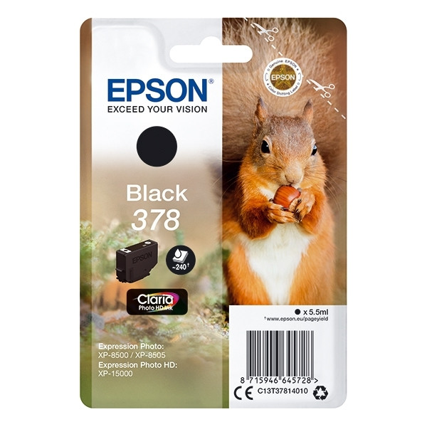 Epson 378 (T3781) inktcartridge zwart (origineel) C13T37814010 903362 - 1