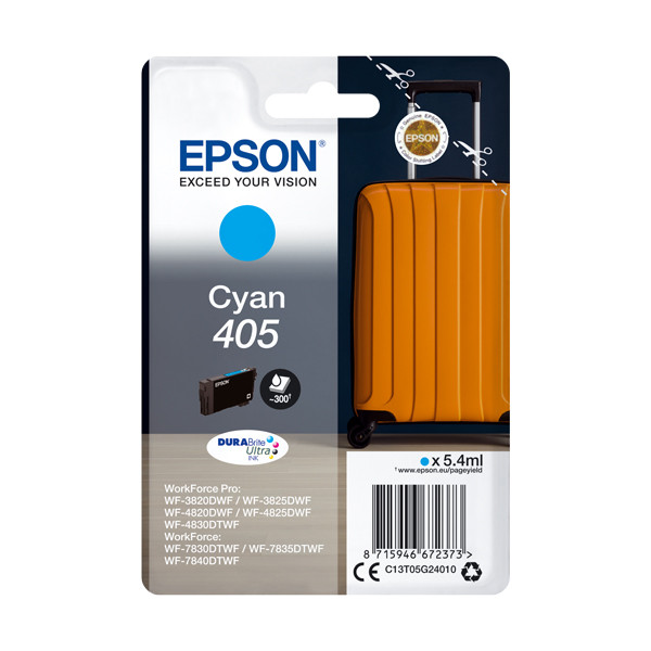 Epson 405 (T05G2) inktcartridge cyaan (origineel) C13T05G24010 C13T05G24020 903616 - 1