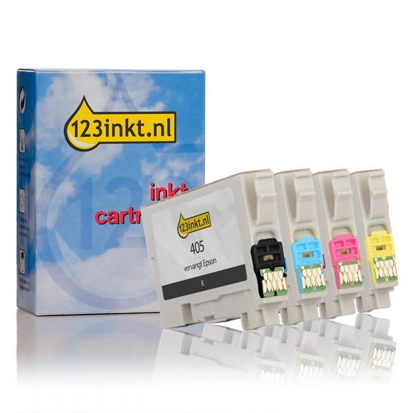 Epson 405 (T05G6) multipack zwart + 3 kleuren (123inkt huismerk) C13T05G64010C 110827 - 1