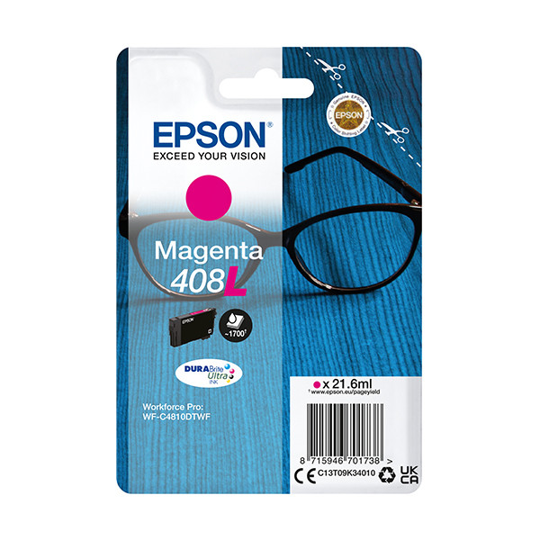 Epson 408XL (T09K3) inktcartridge magenta hoge capaciteit (origineel) C13T09K34010 905100 - 1