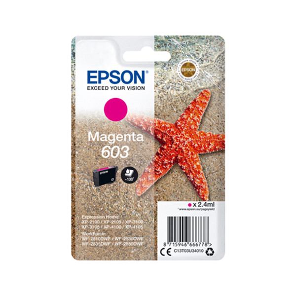 Epson 603 (T03U3) inktcartridge magenta (origineel) C13T03U34010 C13T03U34020 903331 - 1