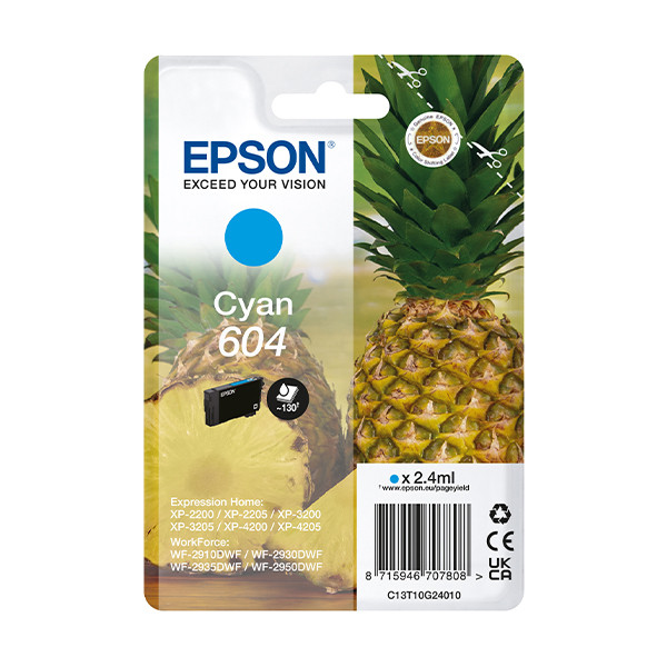 Epson 604 (T10G2) inktcartridge cyaan (origineel) C13T10G24010 905298 - 1