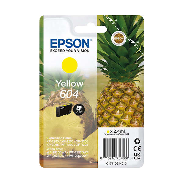 Epson 604 (T10G4) inktcartridge geel (origineel) C13T10G44010 905299 - 1