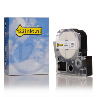 Epson LK-4WBN standard tape zwart op wit 12 mm (123inkt huismerk) C53S654021C 083199