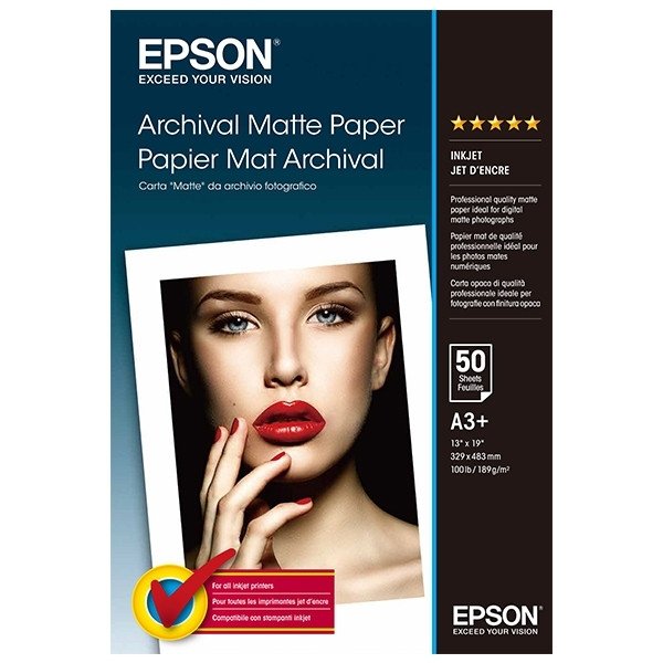 Uitverkoop beton schreeuw Epson S041340 archival matte paper 189 grams A3+ (50 vel) Epson 123inkt.nl