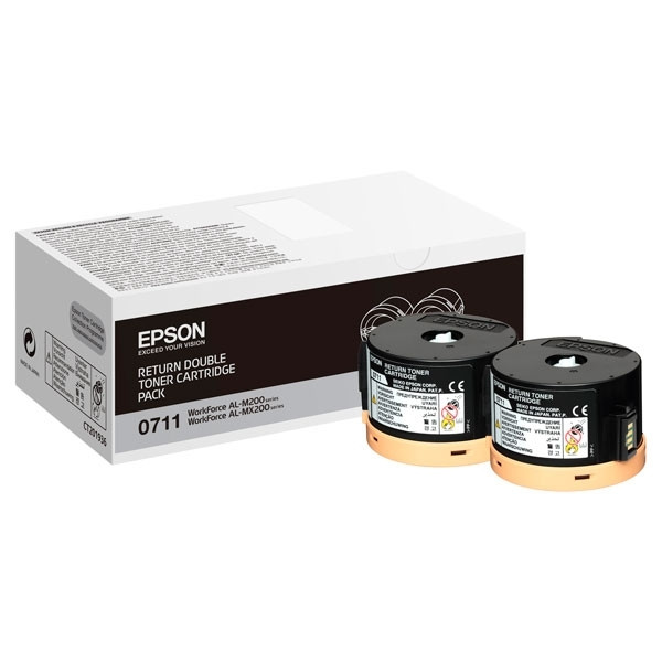 Epson S050711 toner zwart dubbelpak (origineel) C13S050711 052034 - 1