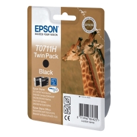 Epson T0711H inktcartridge zwart hoge capaciteit dubbelpak (origineel) C13T07114H10 902535