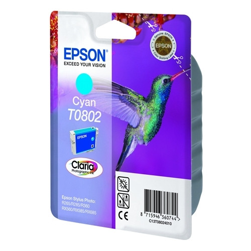 Epson T0802 inktcartridge cyaan (origineel) C13T08024011 023075 - 1