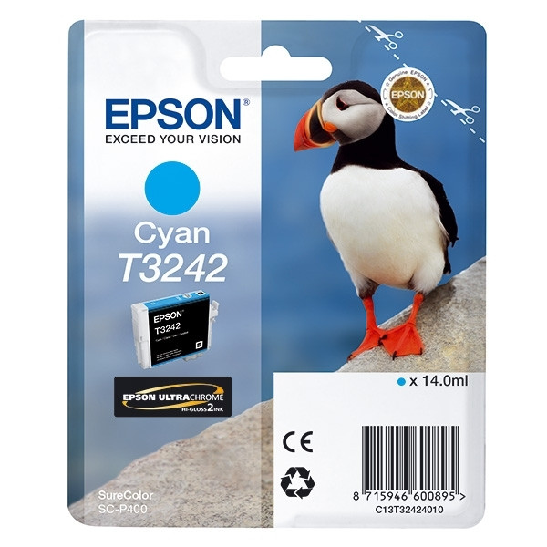 Epson T3242 inktcartridge cyaan (origineel) C13T32424010 905018 - 1