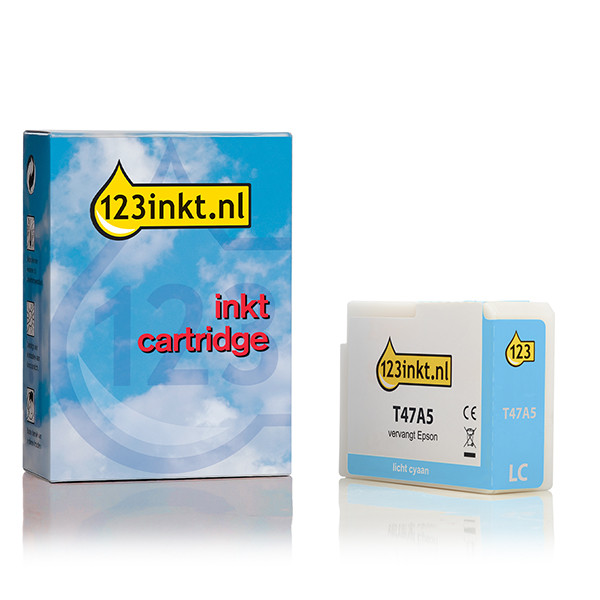 Epson T47A5 inktcartridge licht cyaan (123inkt huismerk)  C13T47A500C 083519 - 1