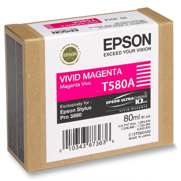 Epson T580A inktcartridge vivid magenta (origineel) C13T580A00 904376 - 1