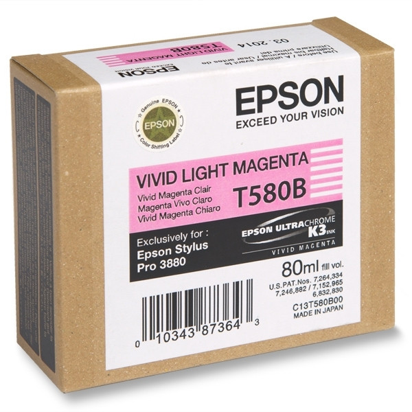 Epson T580B inktcartridge vivid licht magenta (origineel) C13T580B00 904375 - 1