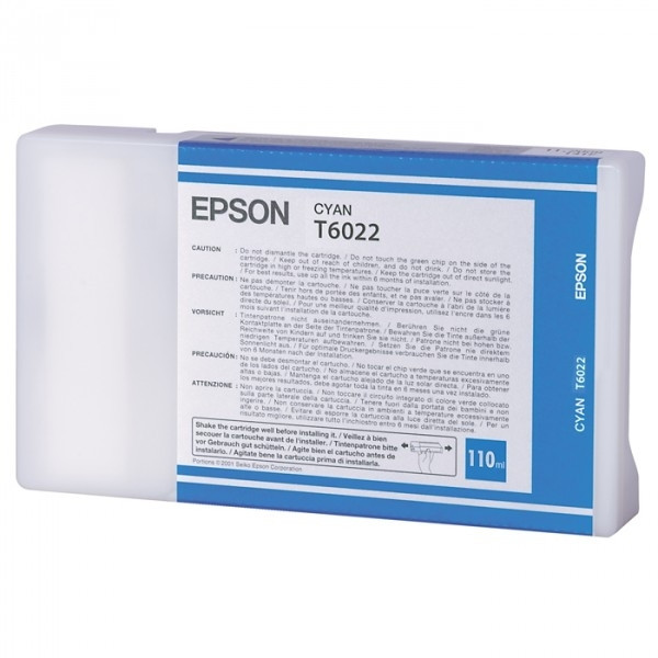 Epson T6022 inktcartridge cyaan standaard capaciteit (origineel) C13T602200 904665 - 1