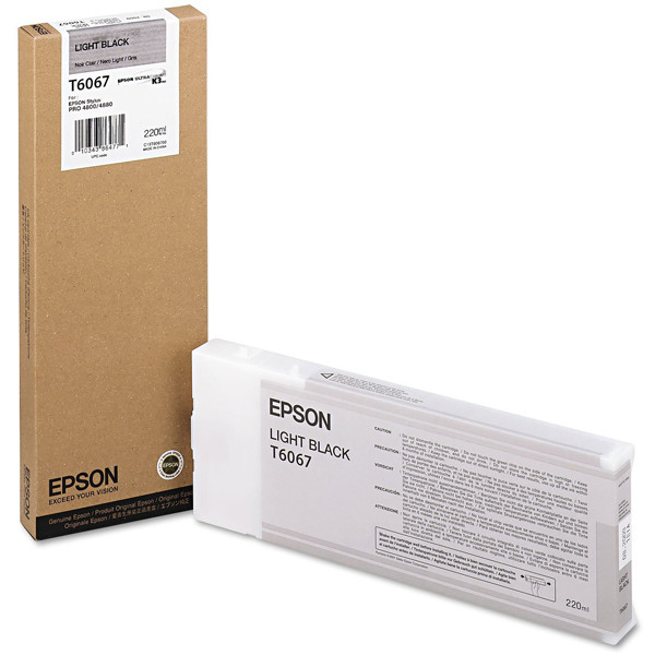 Epson T6067 inktcartridge licht zwart hoge capaciteit (origineel) C13T606700 904119 - 1