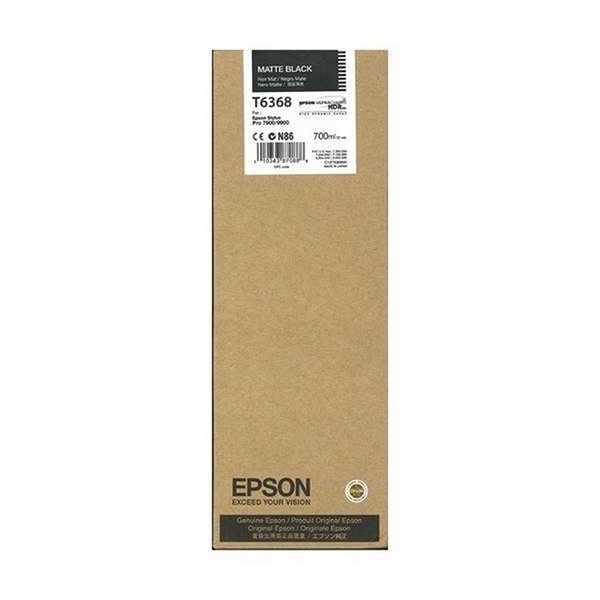 Epson T6368 inktcartridge mat zwart hoge capaciteit (origineel) C13T636800 026264 - 1