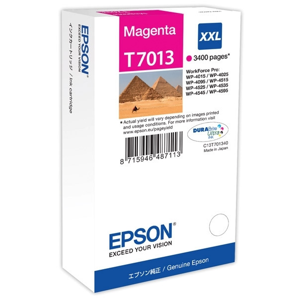 Epson T7013 inktcartridge magenta extra hoge capaciteit (origineel) C13T70134010 026406 - 1