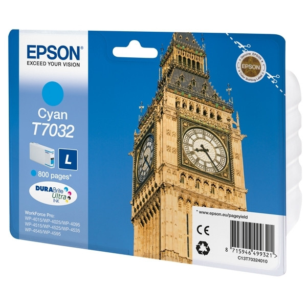 Epson T7032 inktcartridge cyaan (origineel) C13T70324010 026427 - 1